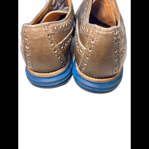 Cole Haan Men’s Lunargrand Wingtip Oxford Blue Leather Shoes Size 7.5M - Picture 3 of 10